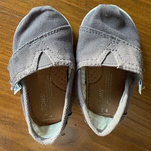 TOMS Alpargata Classic Toddler Shoe Grey Size 4